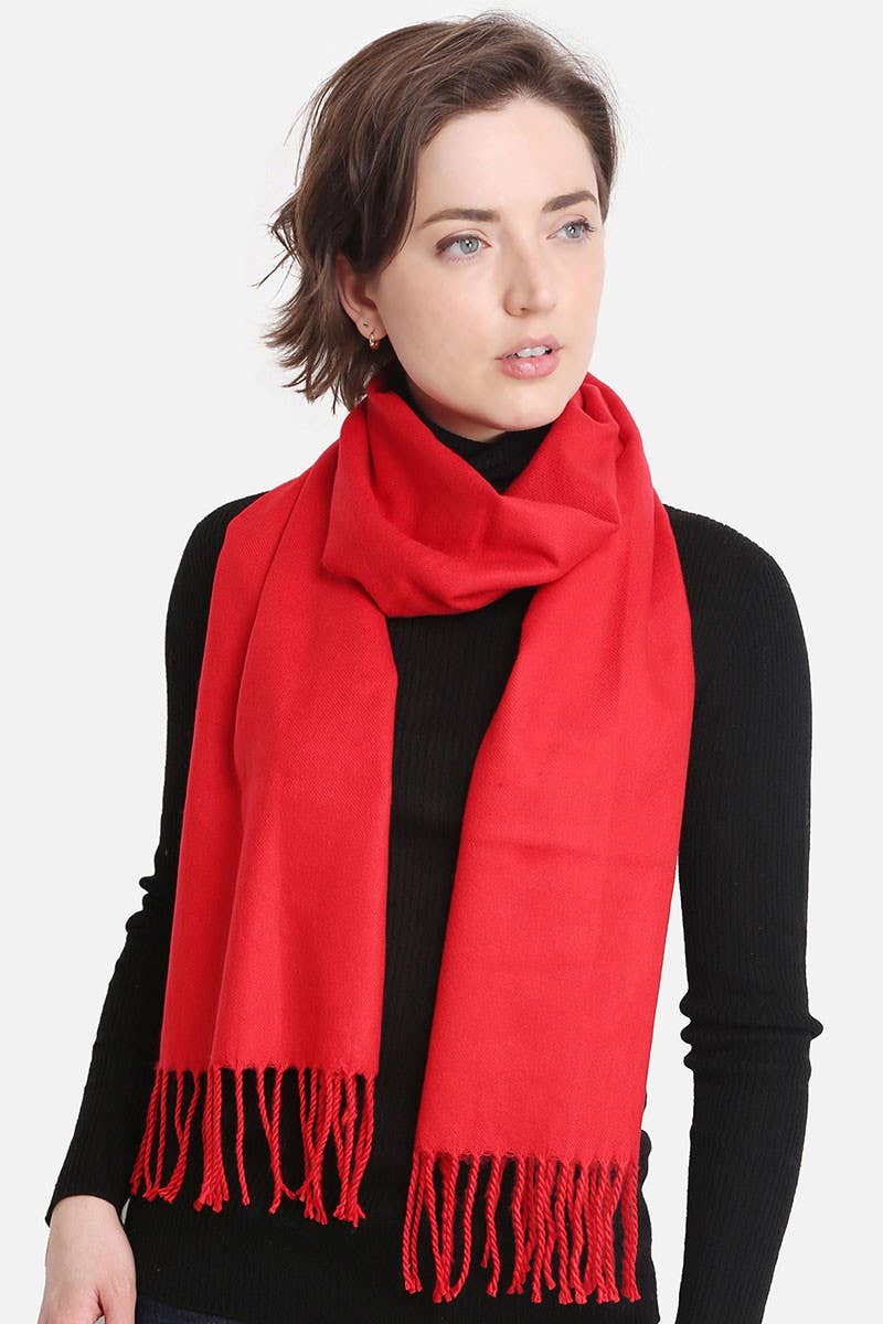 Load image into Gallery viewer, Solid Color Cashmere Feel Oblong Scarf
