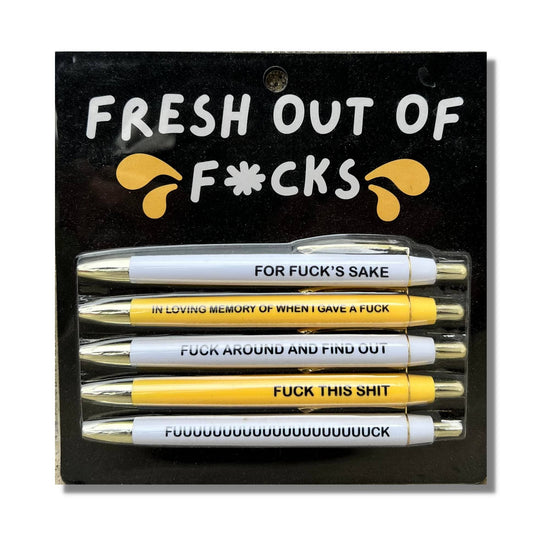 Fresh out of F*s Pen Set (funny, sweary, office, gift)
