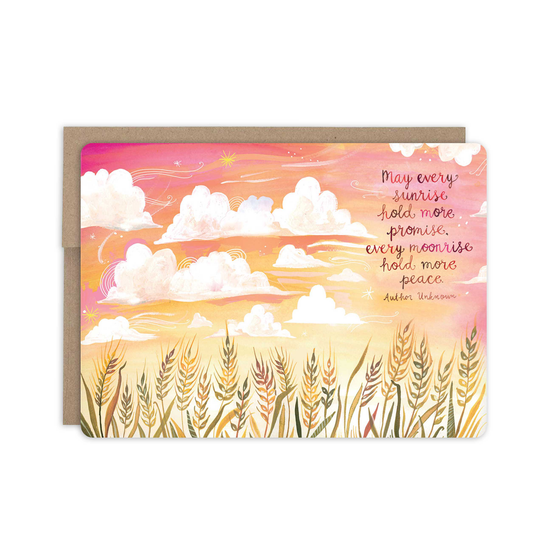 Wheatfield Sunset Sympathy Card