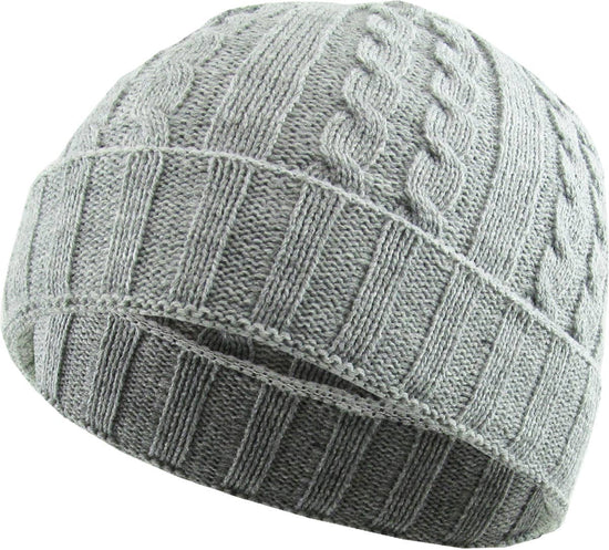Cuffed Cable Knit Beanie: LGY